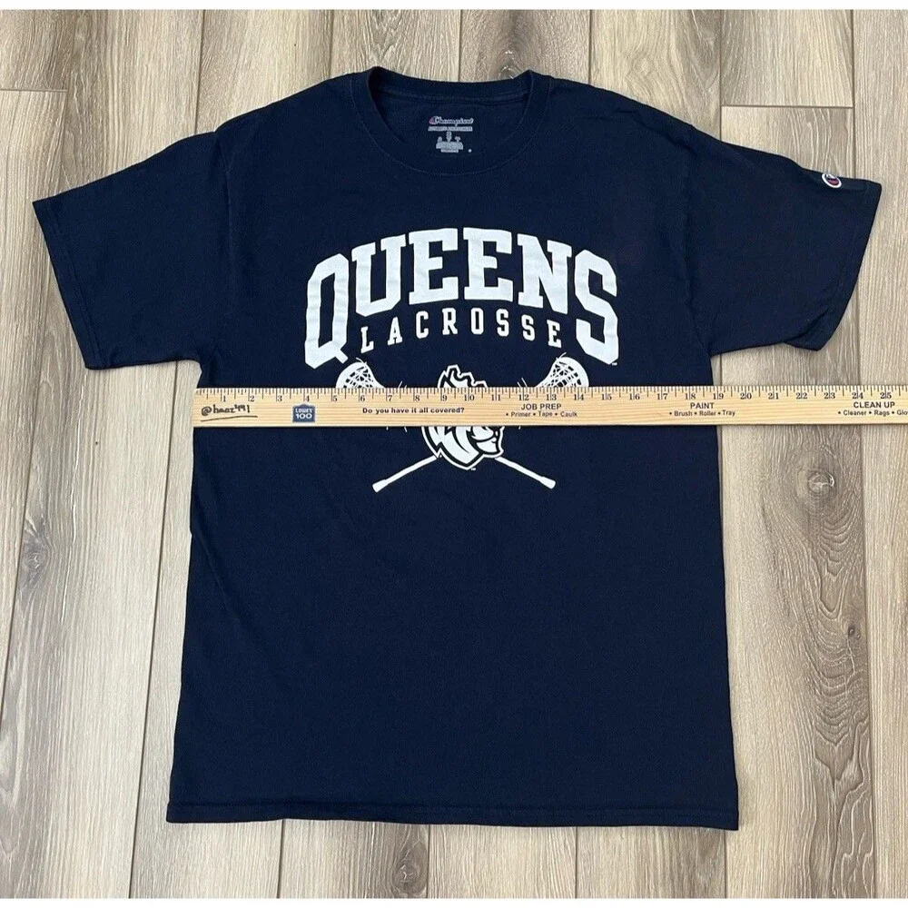 Champion Blue Short Sleeve Tee Queens University Lacrosse Men’s Sz Medium - Picture 8 of 8